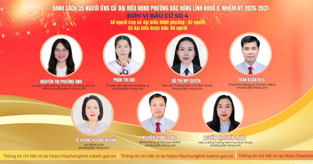 Tiểu sử tóm tắt những người ứng cử đại biểu HĐND phường tại Đơn vị bầu cử số 4