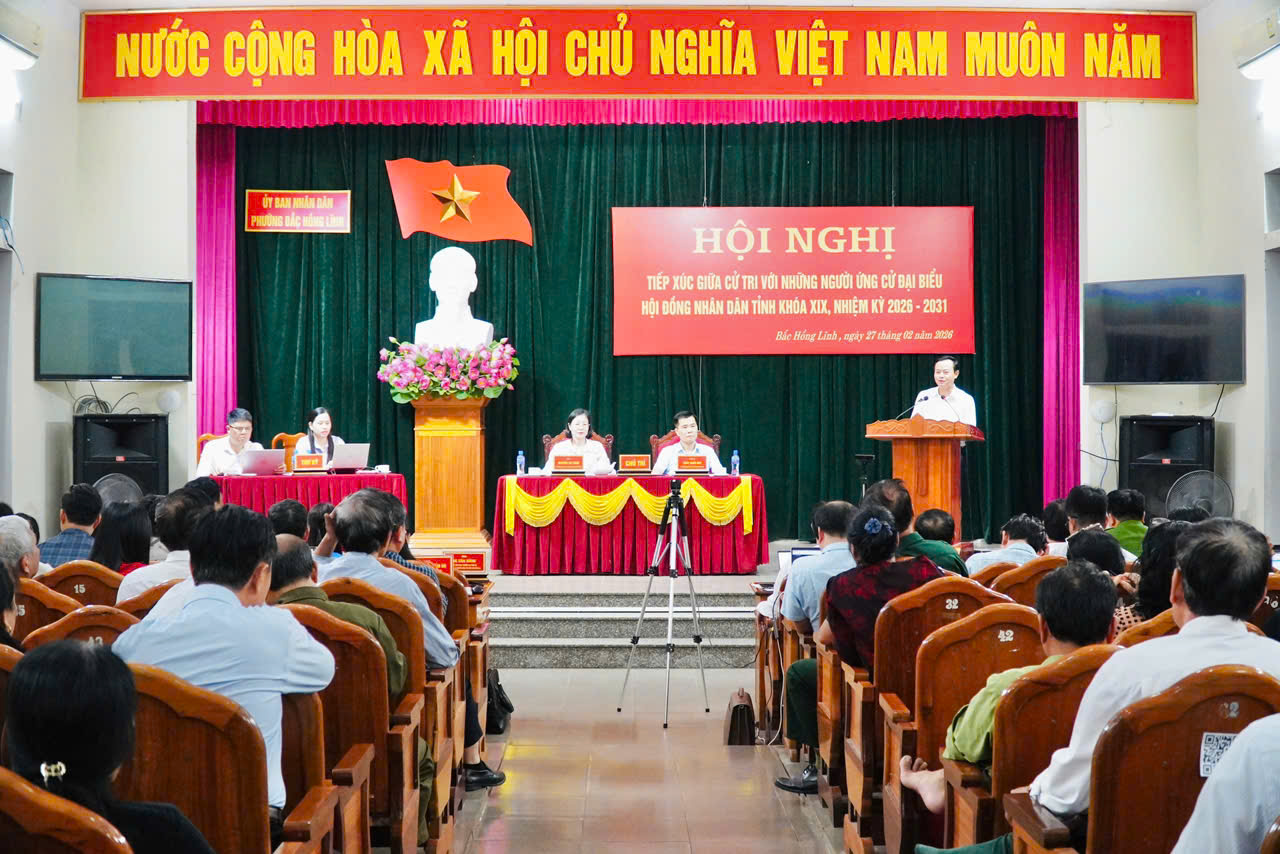 Hội nghị tiếp xúc cử tri của những người  ứng cử đại biểu HĐND tỉnh  tại phường Bắc Hồng Lĩnh