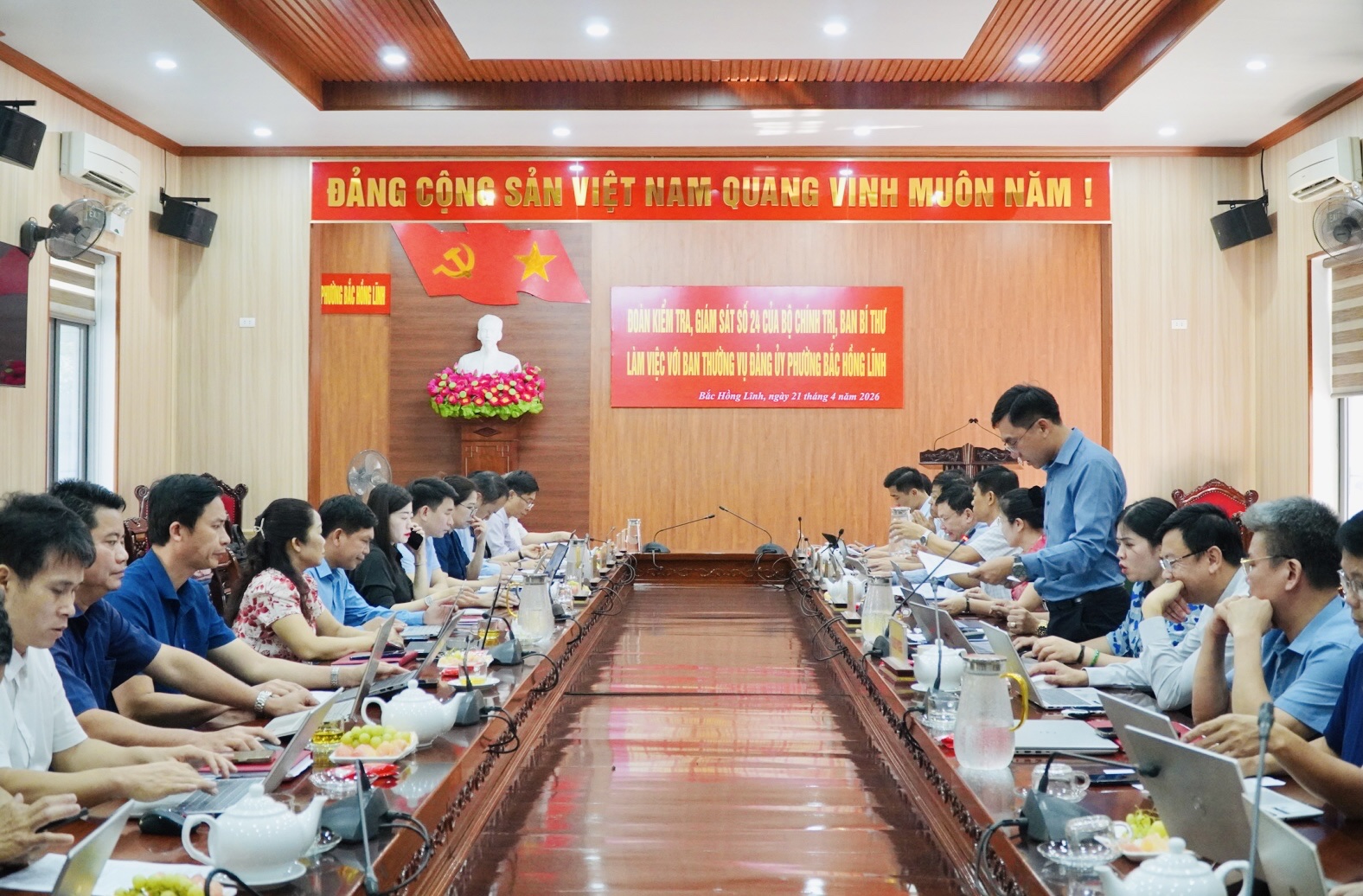 Đoàn kiểm tra, giám sát của Bộ chính trị làm việc tại phường Bắc Hồng Lĩnh