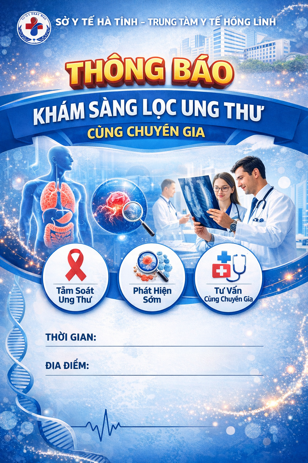 Thông báo khám sàng lọc Ung thư cùng Chuyên gia bệnh viện K Trung ương
