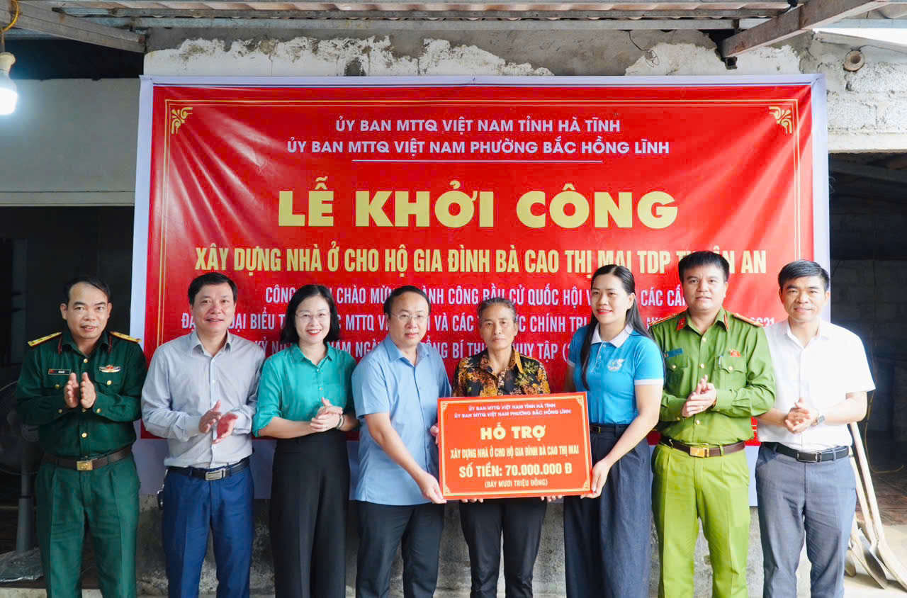 Phường Bắc Hồng Lĩnh khởi công xây dựng nhà ở cho hộ  cận nghèo