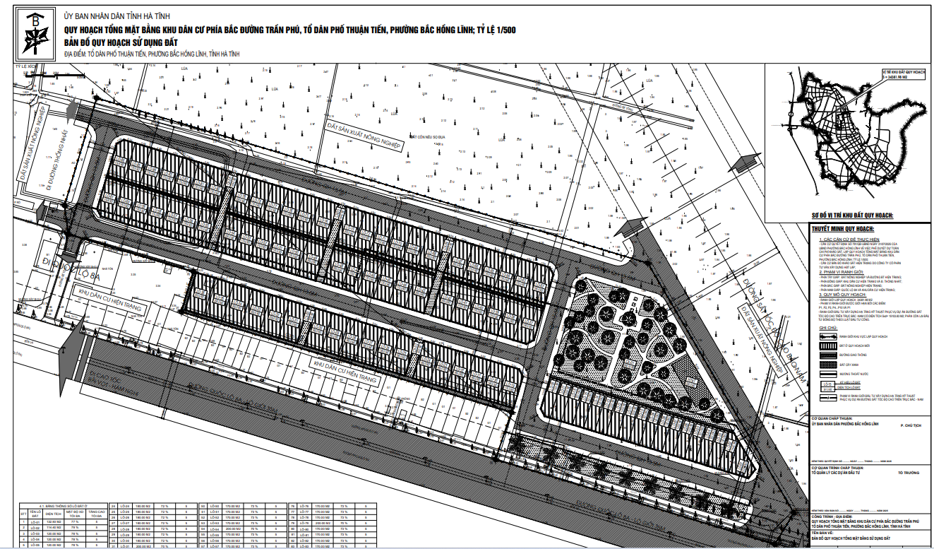 Công bố công khai Quy hoạch tổng mặt bằng khu dân cư phía Bắc đường Trần Phú, tổ dân phố Thuận Tiến, tỷ lệ 1/500