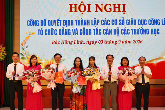 Phường Bắc Hồng Lĩnh công bố sắp xếp trường học, bổ nhiệm cán bộ quản lý