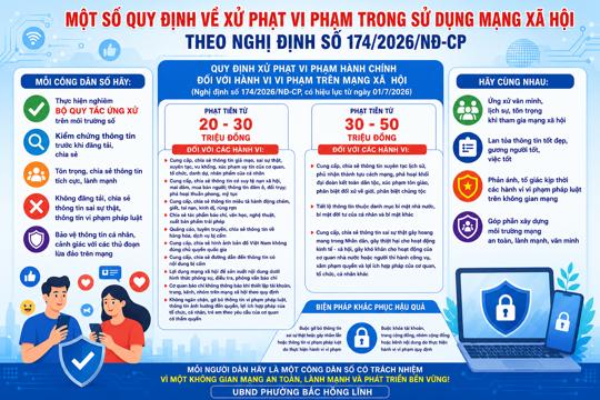 Một số quy định về xử phạt vi phạm trong sử dụng mạng xã hội theo Nghị định số 174/2026/NĐ-CP