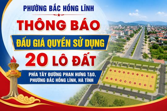 Thông báo đấu giá 20 lô đất phía Tây đường Phan Hưng Tạo, TDP Đồng Thuận 