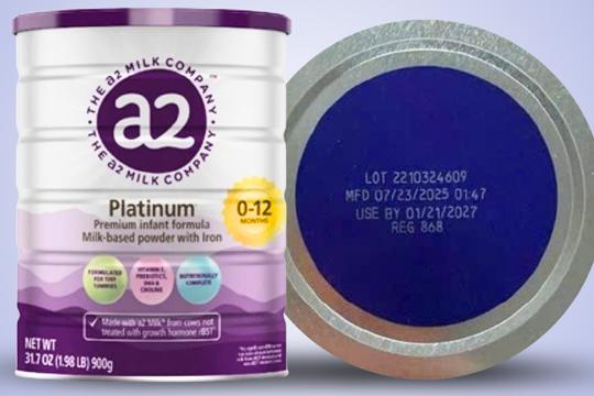 Cảnh báo sản phẩm sữa công thức a2 Platinum Premium dành cho trẻ từ 0-12 tháng tuổi 