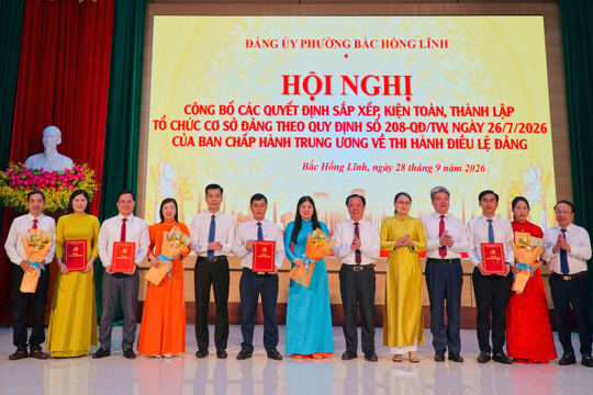 Đảng ủy phường Bắc Hồng Lĩnh kiện toàn tổ chức cơ sở Đảng theo Quy định 208