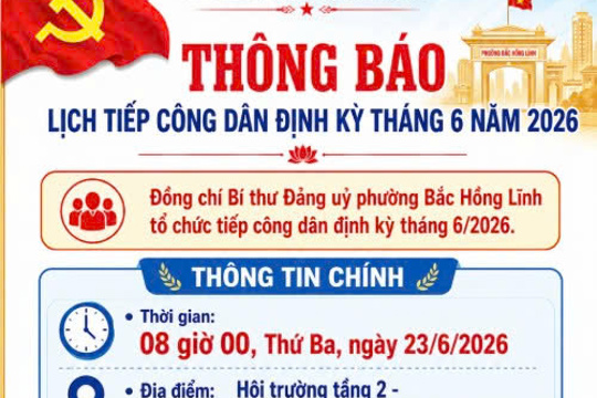 Thông báo lịch tiếp công dân định kỳ tháng 6